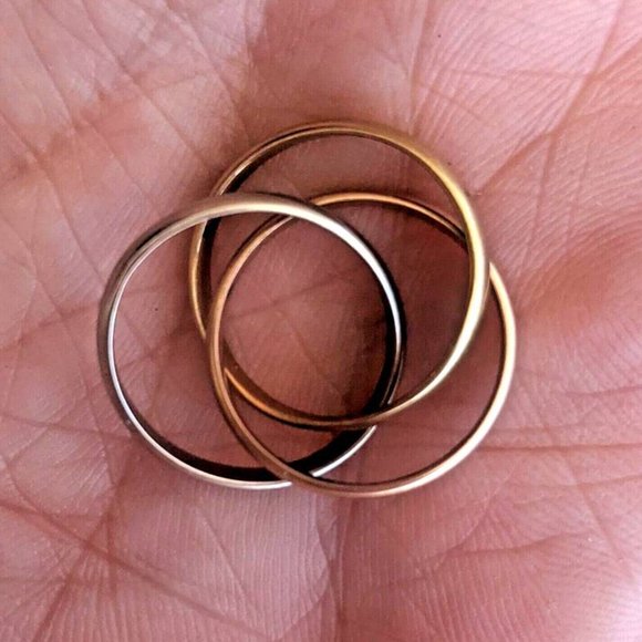 Vintage Cartier Trinity Rings - Tri-Color 18k Gold , Size 6½, 6.67g
